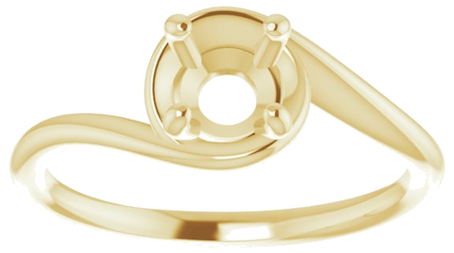 14K Yellow 5.8 mm Round Engagement Ring Mounting (3)