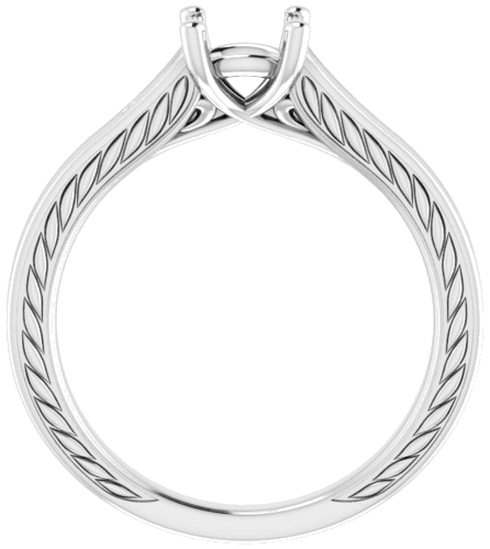 Sužadėtuvių Žiedas „Scroll Solitaire“ 585 Baltojo Aukso Square 4.5mm (2)