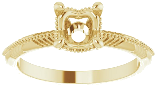 14K Yellow 6.5 mm Round Solitiare Engagement Ring Mounting (3)