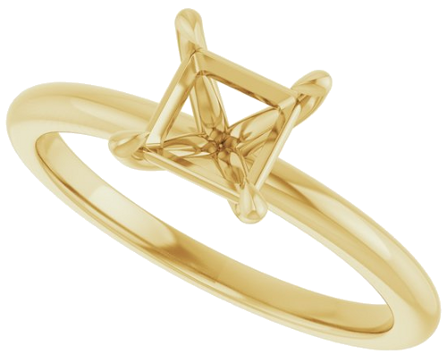 Sužadėtuvių Žiedas „Claw-Prong“ 14k yellow gold Square 5mm (5)