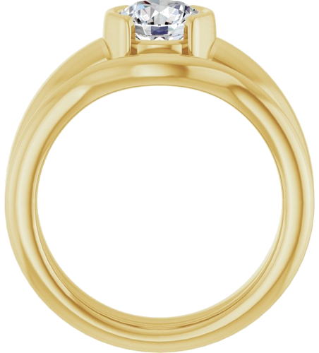Sužadėtuvių Žiedas „Half-Bezel Solitaire“ 14k yellow gold Round 6.5mm (7)