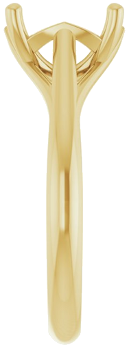 14K Yellow 8x6 mm Emerald Solitaire Engagement Ring Mounting (4)