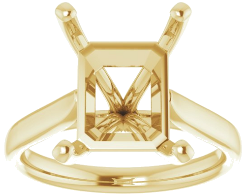 14K Yellow 12x10 mm Emerald Engagement Ring Mounting (3)