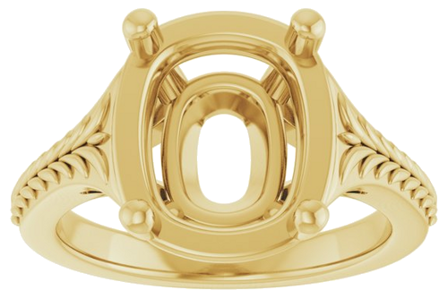 Sužadėtuvių Žiedas „Solitaire“ 14k yellow gold Elongated Cushion 11mm x 9mm (3)