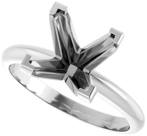 Sužadėtuvių Žiedas „V-Prong Solitaire“ 950 Platinos Square 8mm (5)