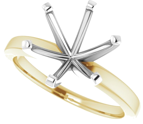Sužadėtuvių Žiedas „Solitaire“ 14k yellow/white gold Round 10mm (5)
