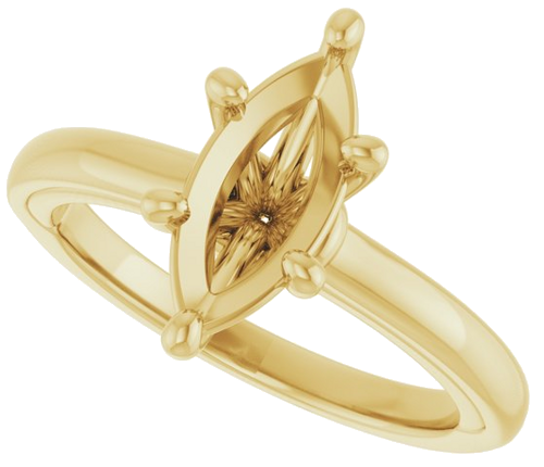 14K Yellow  12x6 mm Marquise Solitaire Engagement Ring Mounting (5)