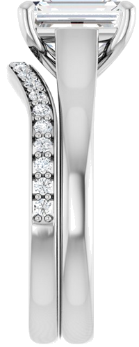 Sužadėtuvių Žiedas „Solitaire“ 585 Baltojo Aukso Emerald 8mm x 6mm (9)