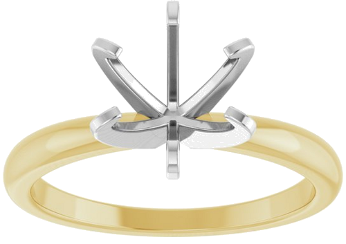 Sužadėtuvių Žiedas „Solitaire“ 14k yellow/white gold Round 8.2mm (3)
