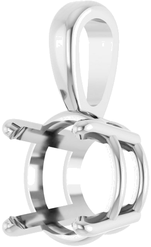 Platinum 8 mm Round 4-Prong Pendant Mounting (2)