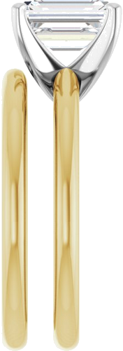 Sužadėtuvių Žiedas 18k yellow gold & platinum Emerald 8mm x 6mm (9)