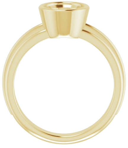 Sužadėtuvių Žiedas „Bezel-Set Solitaire“ 585 Geltonojo Aukso Oval 9mm x 7mm (2)