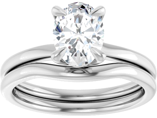 Sužadėtuvių Žiedas 14k white gold Oval 8mm x 6mm (8)