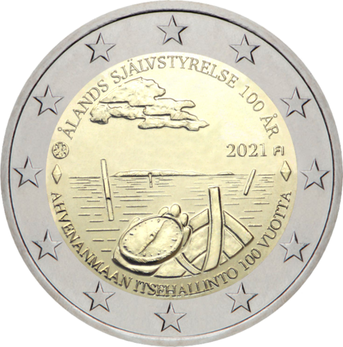2021 Somijas Ālandu salas 2 eiro piemiņas monēta (1)