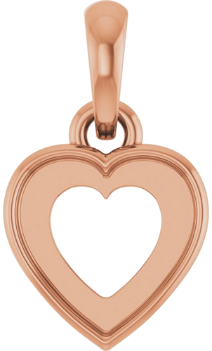 Pakabukas „Cabochon Heart“ 14k rose gold Heart 6mm (1)