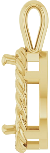 Pakabukas „Rope Solitaire Charm“ 14k yellow gold Pear 10mm x 7mm (3)