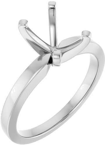 Sužadėtuvių Žiedas „Solitaire“ 585 Baltojo Aukso Emerald 8mm x 6mm (1)