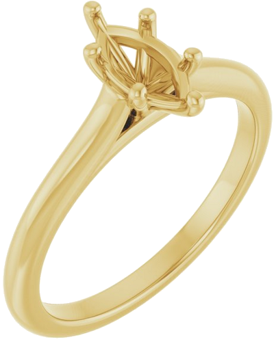 Sužadėtuvių Žiedas „Accented“ 14k yellow gold Marquise 8mm x 4mm (1)