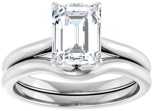 Sužadėtuvių Žiedas „Solitaire“ 14k white gold Emerald 8mm x 6mm (8)