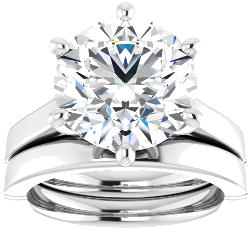 14K White  11 mm Round Solitaire Engagement Ring Mounting (8)