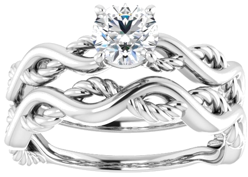 14K White  5.2 mm Round Solitaire Engagement Ring Mounting (8)