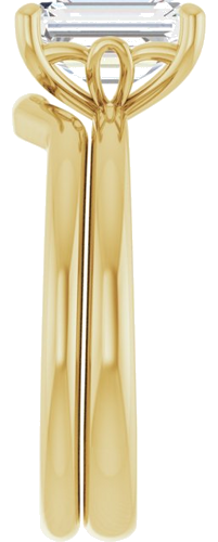 Sužadėtuvių Žiedas „Solitaire“ 585 Geltonojo Aukso Emerald 8mm x 6mm (9)