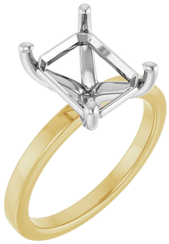 Sužadėtuvių Žiedas „Solitaire“ 14k yellow/white gold Emerald 10mm x 8mm (1)