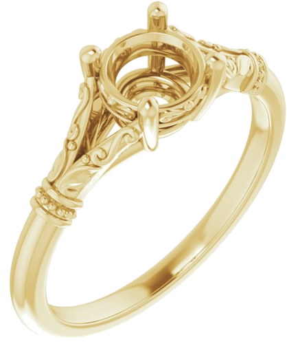Sužadėtuvių Žiedas „Sculptural“ 18k yellow gold Round 6mm (1)