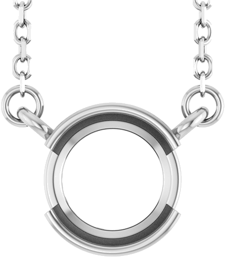 Pakabukas „Half-Bezel Solitaire“ 14k white gold Round 6.5mm (1)