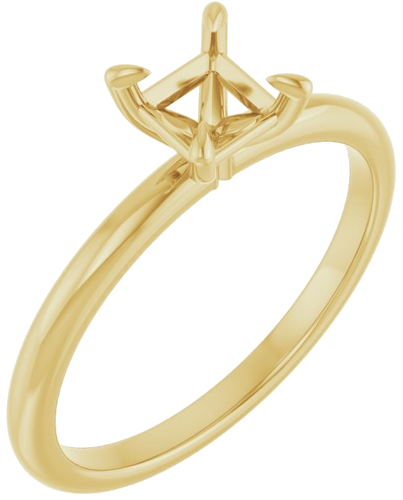 Sužadėtuvių Žiedas „Solitaire“ 585 Geltonojo Aukso Square 4.5mm (1)