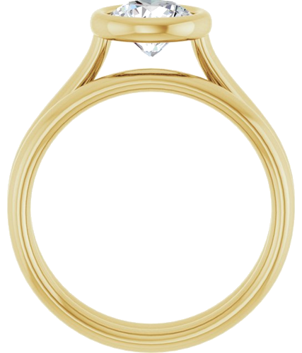 Sužadėtuvių Žiedas „Bezel-Set Solitaire“ 10k yellow gold Round 6.5mm (7)
