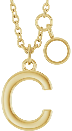 Pakabukas „Accented Initial“ 14k yellow gold Round 3mm (1)