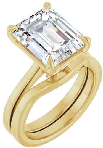 Sužadėtuvių Žiedas „Claw-Prong“ 14k yellow gold Emerald 11mm x 9mm (6)