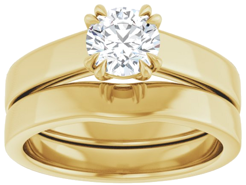 Sužadėtuvių Žiedas „Double Claw-Prong Solitaire“ 14k yellow gold Round 5.8mm (8)