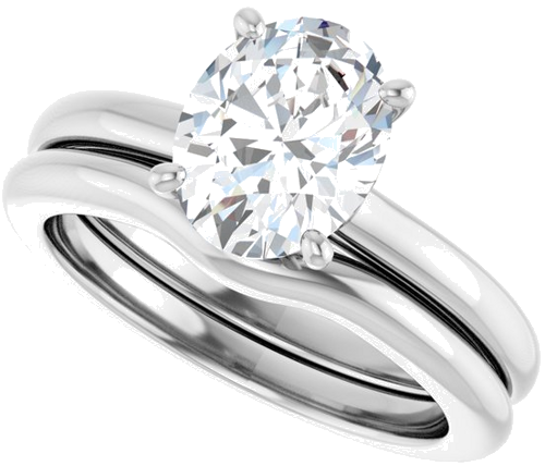 Sužadėtuvių Žiedas „Solitaire“ 14k white gold Oval 9mm x 7mm (10)