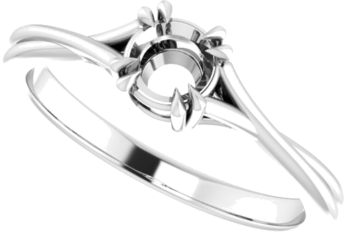 Sužadėtuvių Žiedas „Solitaire“ 585 Baltojo Aukso Round 4.8mm (5)