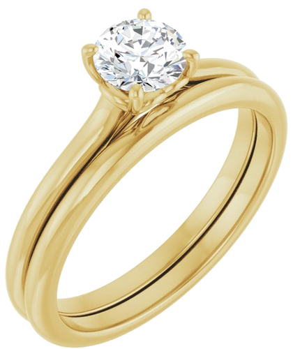 Sužadėtuvių Žiedas „Solitaire“ 585 Geltonojo Aukso Round 5.2mm (6)