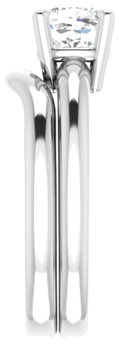 Sužadėtuvių Žiedas „Solitaire“ 585 Baltojo Aukso Cushion 6mm (9)