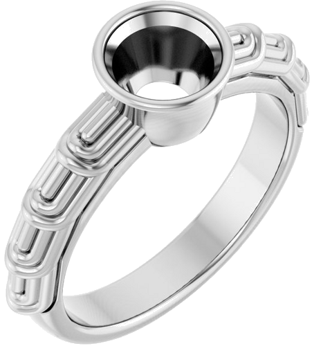 14K White 6.5 mm Round Solitaire Engagement Ring Mounting (1)