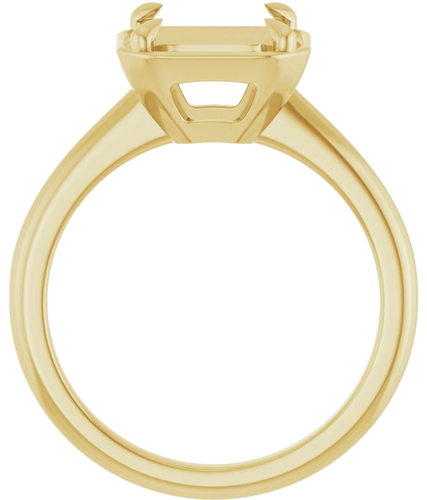 Sužadėtuvių Žiedas „Claw-Prong Solitaire Bezel-Style“ 14k yellow gold Asscher 8mm (2)