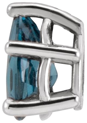 Sterling Silver 6x4 mm Pear Solitaire Slide Pendant Mounting (4)