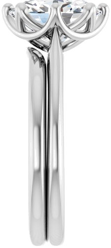 Sužadėtuvių Žiedas „Solitaire“ 14k white gold Oval 10mm x 8mm (9)