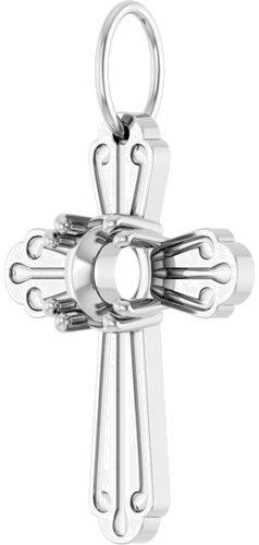 Pakabukas „Accented Cross“ 14k white gold Round 5.2mm (2)