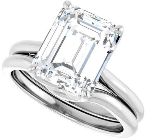 Sužadėtuvių Žiedas „Solitaire“ 950 Platinos Emerald 10mm x 8mm (10)