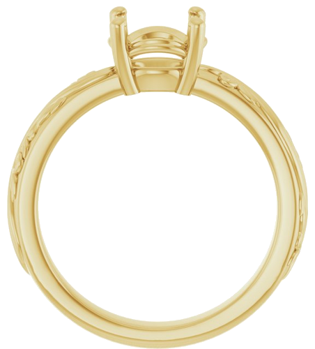 Sužadėtuvių Žiedas „Solitaire Sculptural“ 14k yellow gold Round 7.4mm (2)