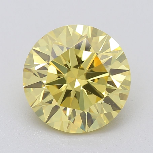 1.5 carat Fancy Vivid  Yellow-VS1 GD cut Natūralus Round Deimantas (1)