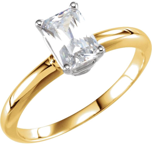 Sužadėtuvių Žiedas „Solitaire“ 18k yellow gold & platinum Emerald 10mm x 8mm (4)