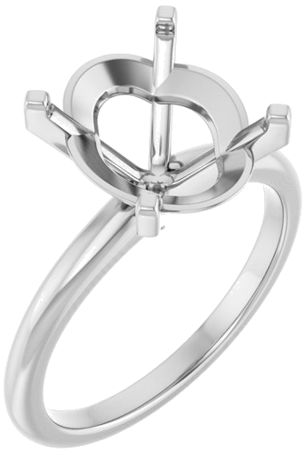 Sužadėtuvių Žiedas 14k white gold Oval 12mm x 10mm (1)