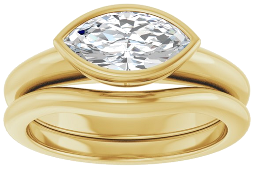 Sužadėtuvių Žiedas „Bezel-Set Solitaire“ 14k yellow gold Marquise 10mm x 5mm (8)