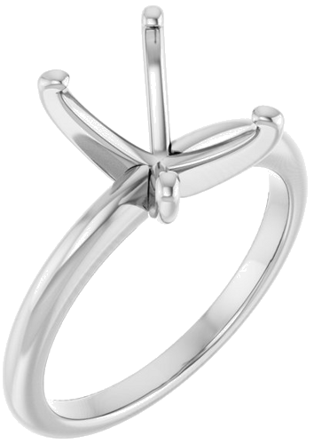 14K White  9x7 mm Emerald Solitaire Engagement Ring Mounting (1)